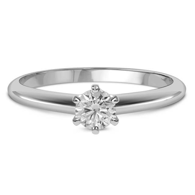 Помолвочное  кольцо из платины с бриллиантом (028329)