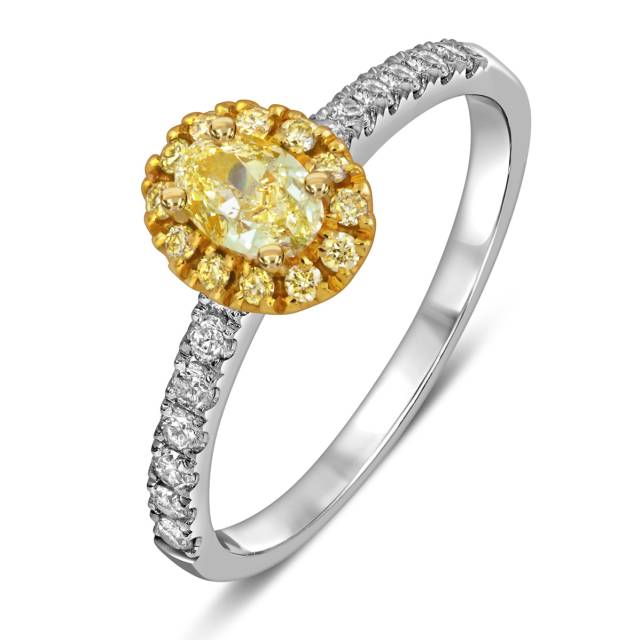 Кольцо из комбинированного золота с бриллиантами (058657)