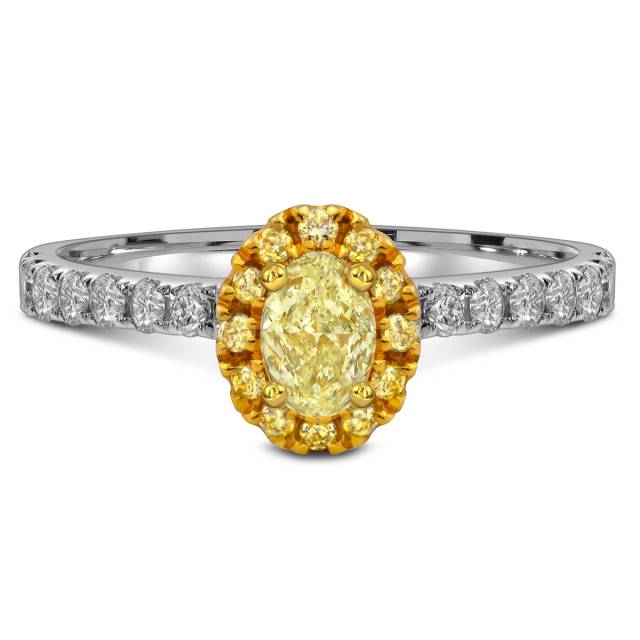 Кольцо из комбинированного золота с бриллиантами (058657)