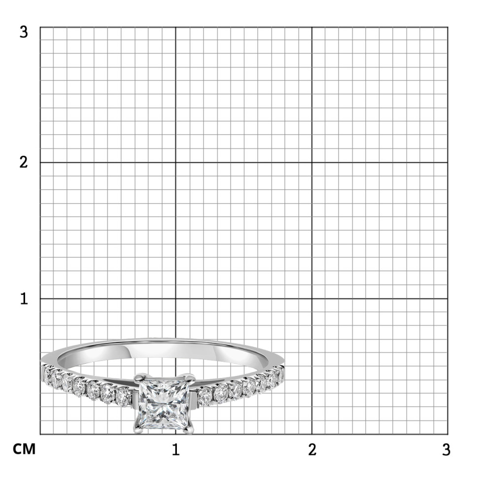 Помолвочное кольцо из белого золота с бриллиантами (046479)