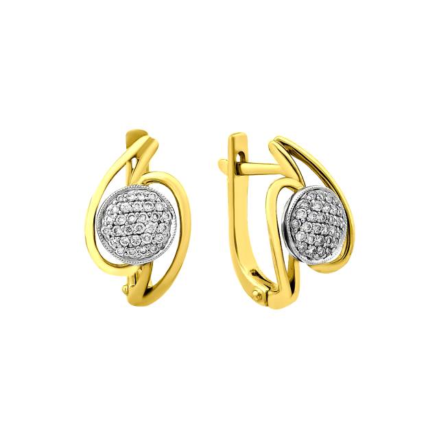Серьги из жёлтого золота с бриллиантами (001156)