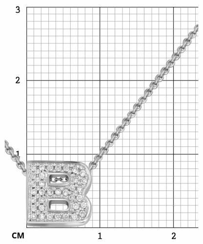 Колье из белого золота с бриллиантами "Буква" 45.0