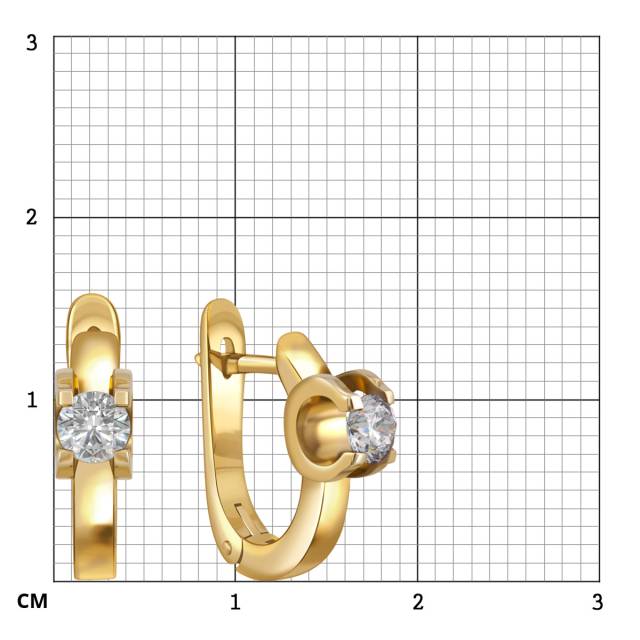 Серьги из жёлтого золота с бриллиантами (014392)