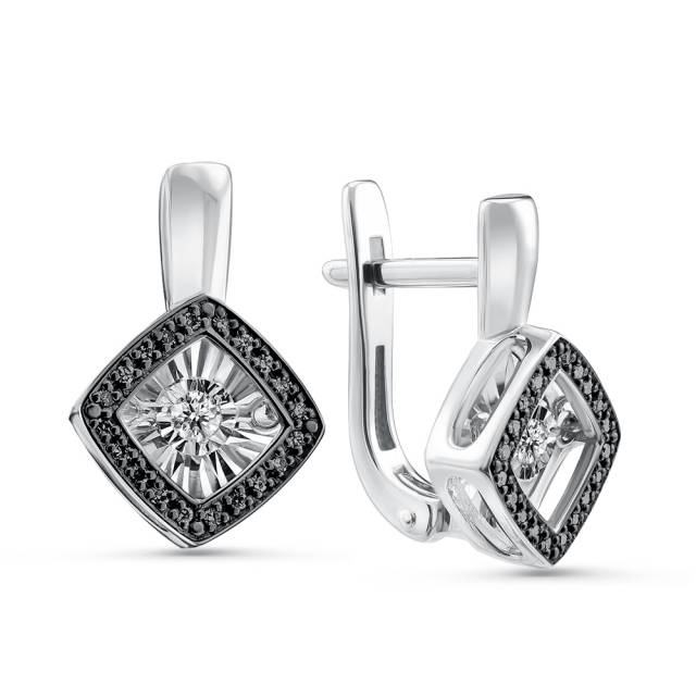 Серьги из белого золота с бриллиантами (052987)