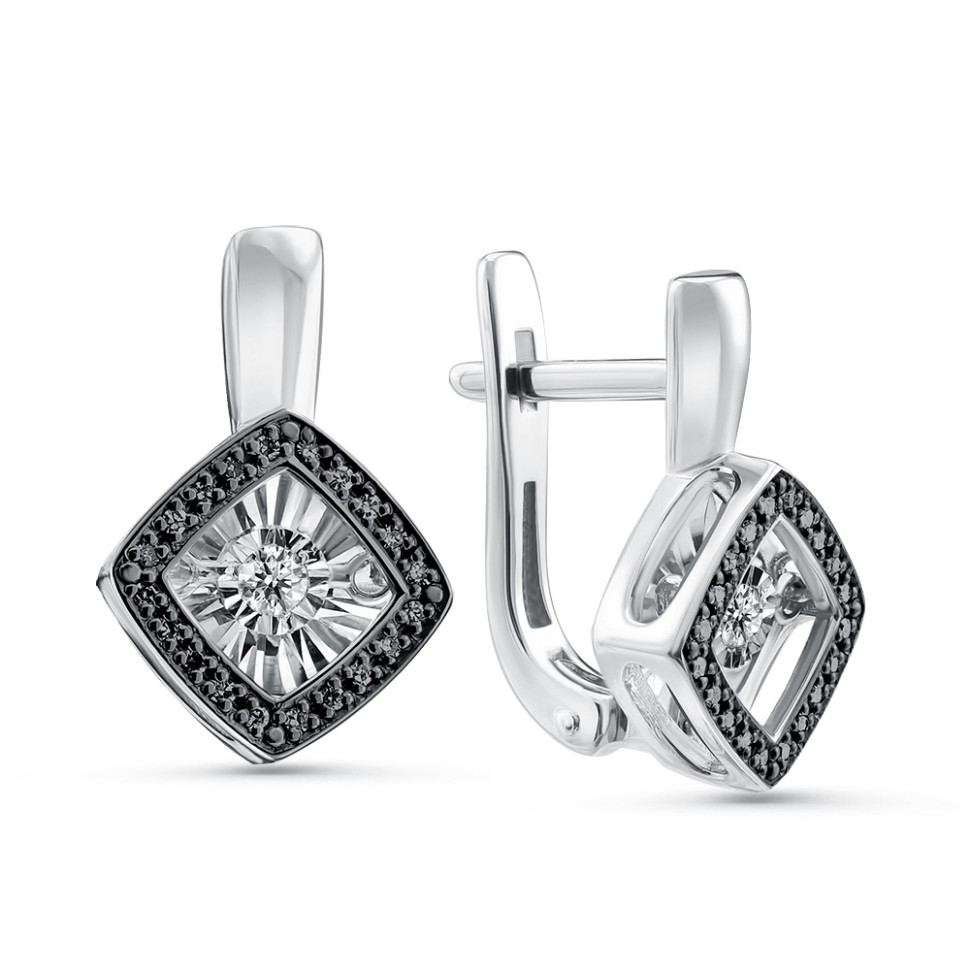 Серьги из белого золота с бриллиантами (052987)
