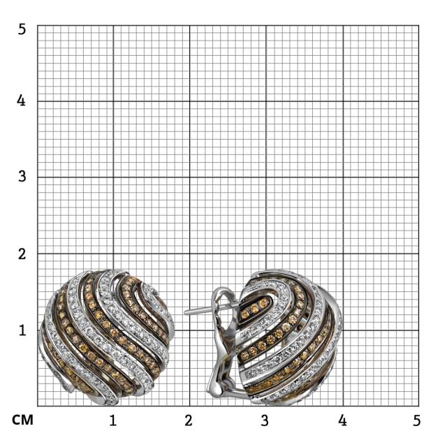 Серьги из белого золота с бриллиантами (013752)