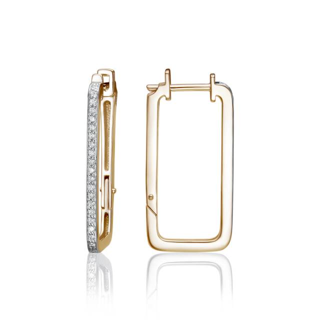 Серьги из красного золота с бриллиантами (050888)