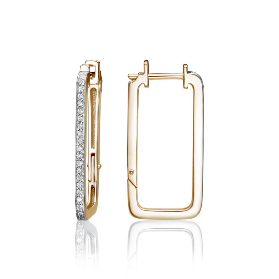 Серьги из красного золота с бриллиантами (050888)