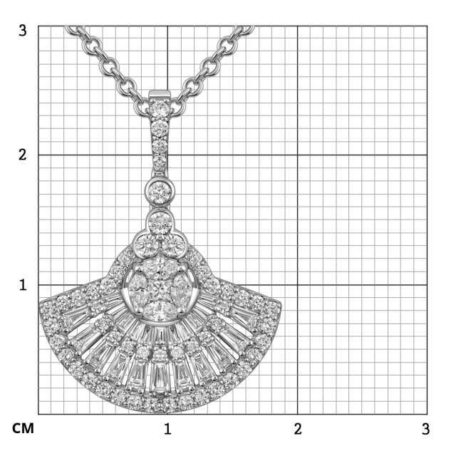 Колье из белого золота с бриллиантами (057767)