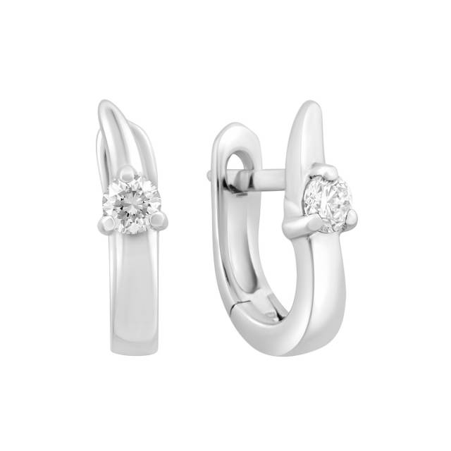 Серьги из белого золота с бриллиантами (015227)
