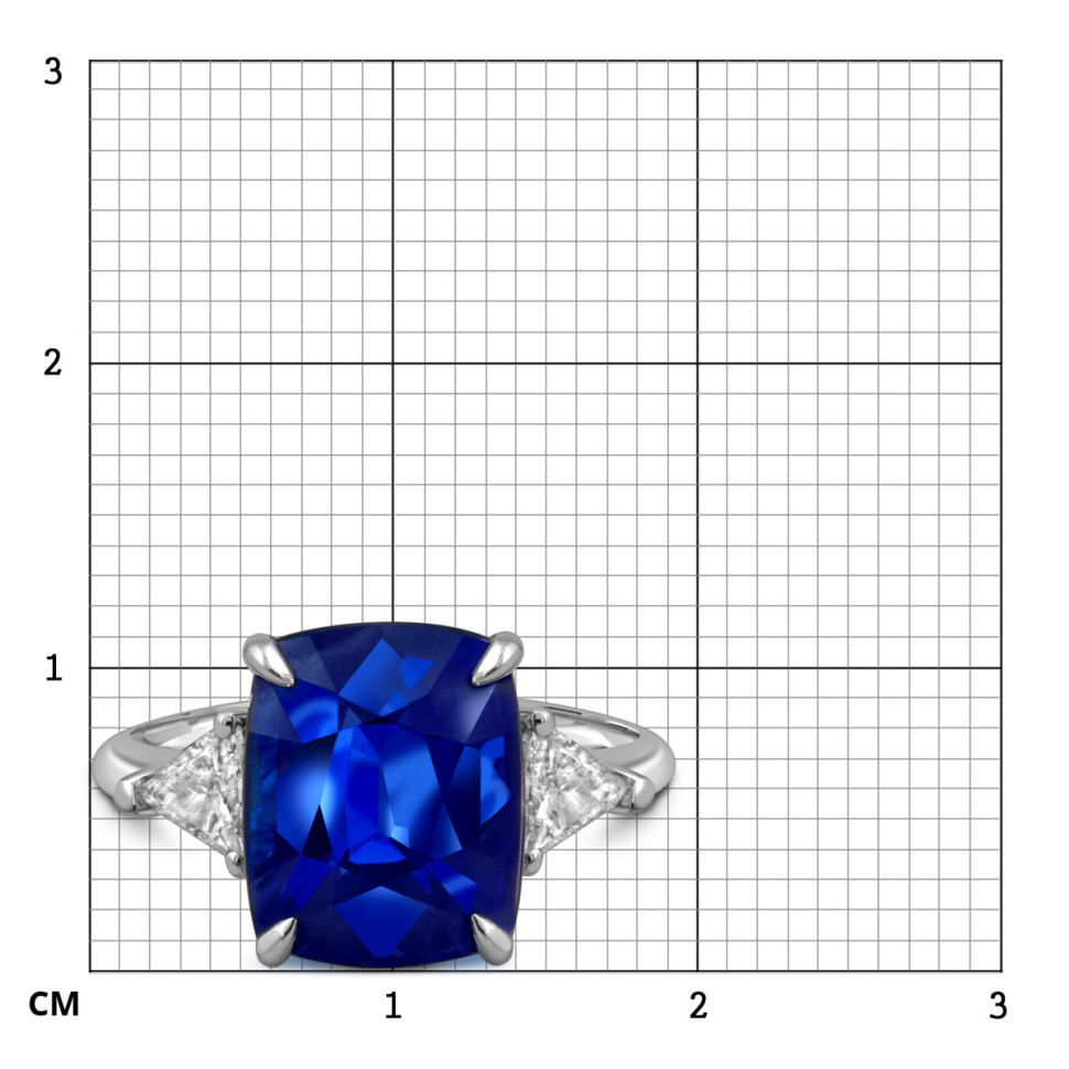 Кольцо из белого золота с бриллиантами и сапфиром (053551)