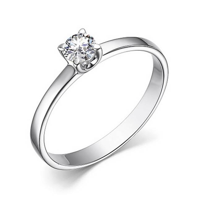 Помолвочное кольцо из белого золота с бриллиантом (053676)