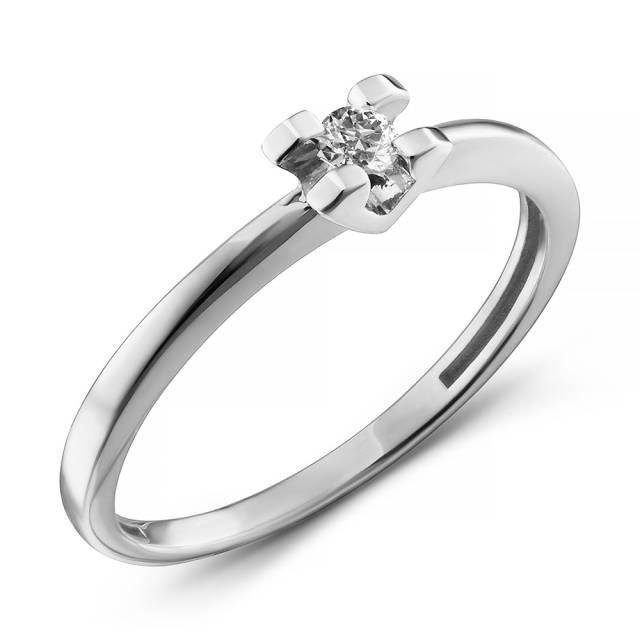 Помолвочное кольцо из белого золота с бриллиантом (063772)