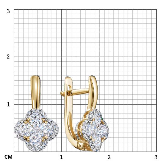 Серьги из жёлтого золота с бриллиантами (054741)