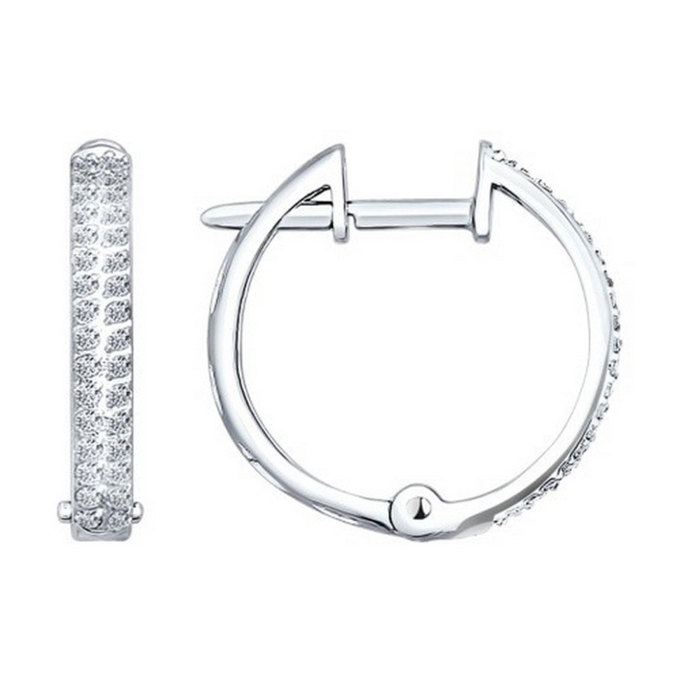 Серьги Конго из белого золота с бриллиантами (027888)