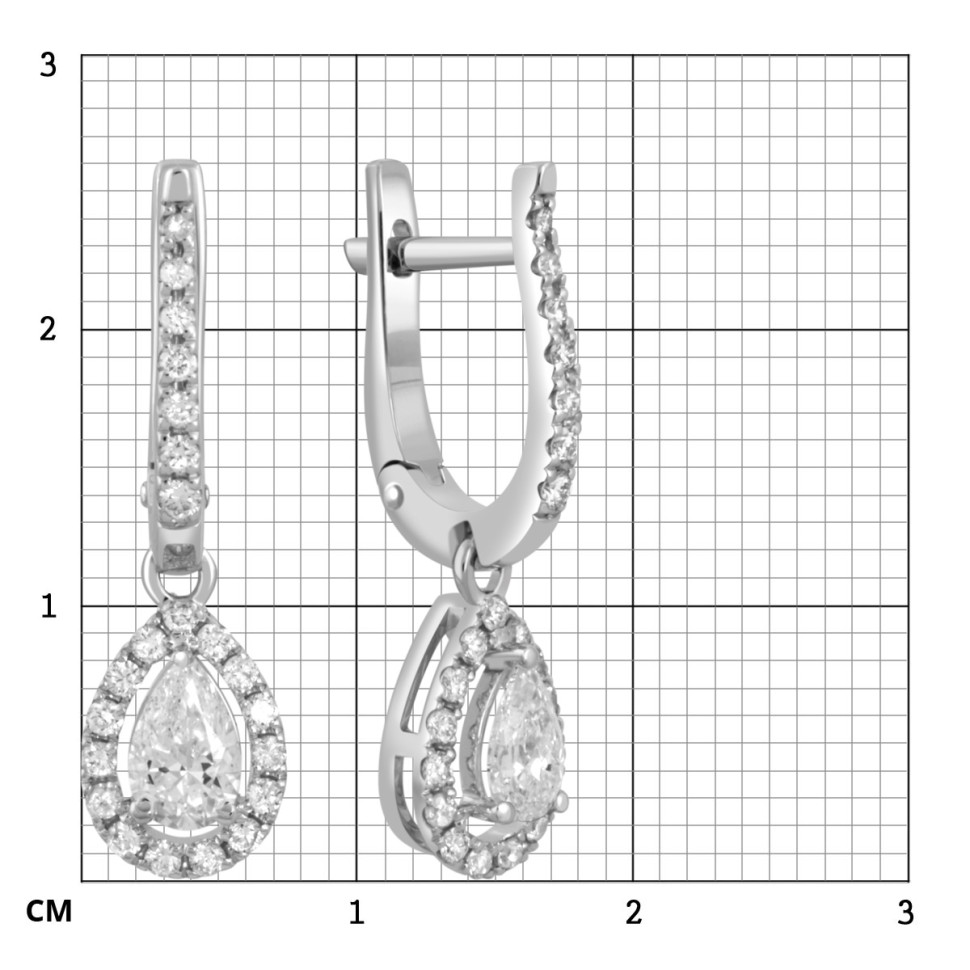 Серьги из белого золота с бриллиантами (046907)