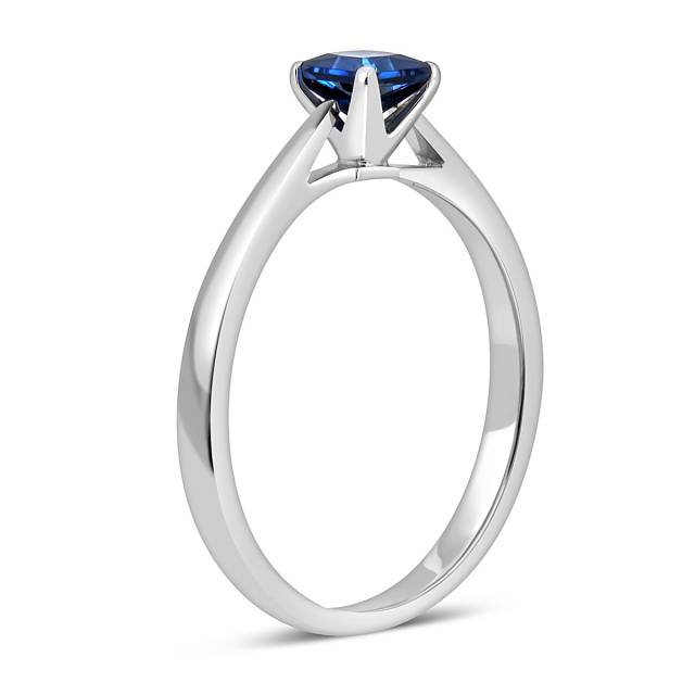 Помолвочное кольцо из белого золота с сапфиром (050821)