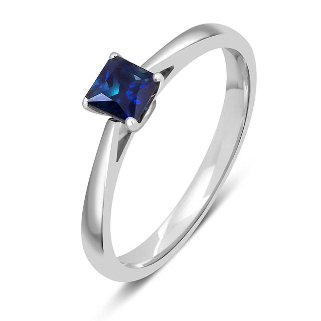 Помолвочное кольцо из белого золота с сапфиром (050821)