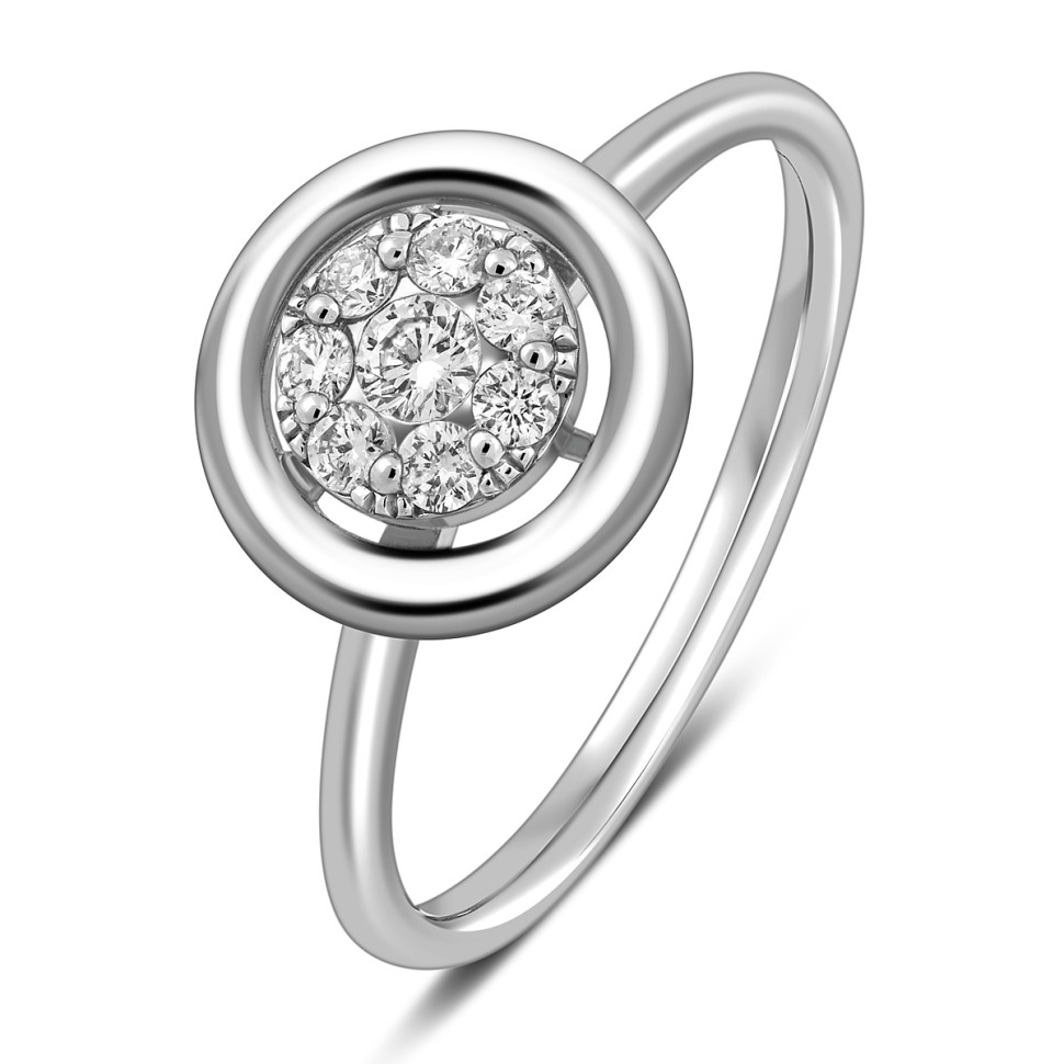 Кольцо из белого золота с бриллиантами (007187)