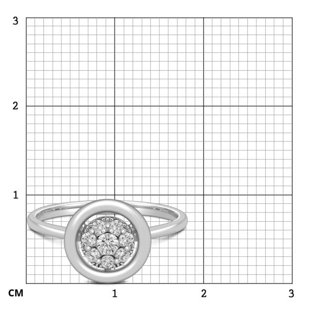 Кольцо из белого золота с бриллиантами (007187)