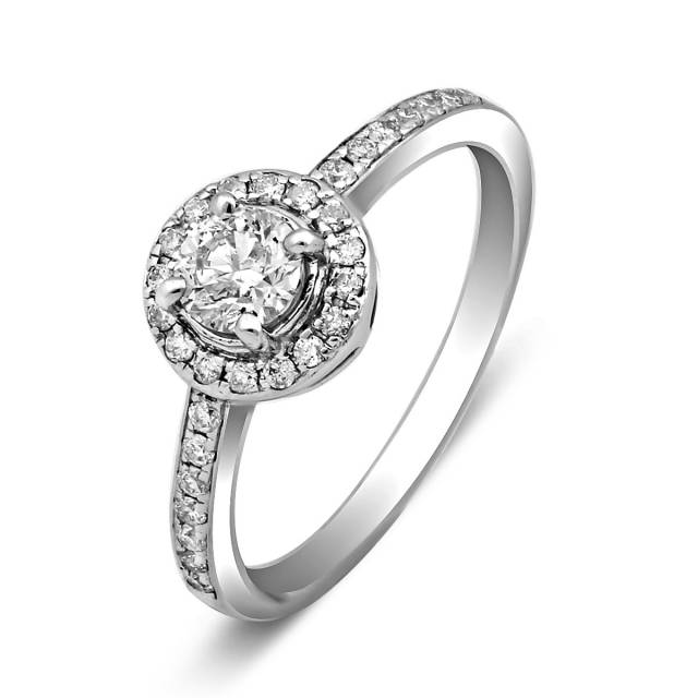 Помолвочное кольцо из белого золота с бриллиантами (060044)