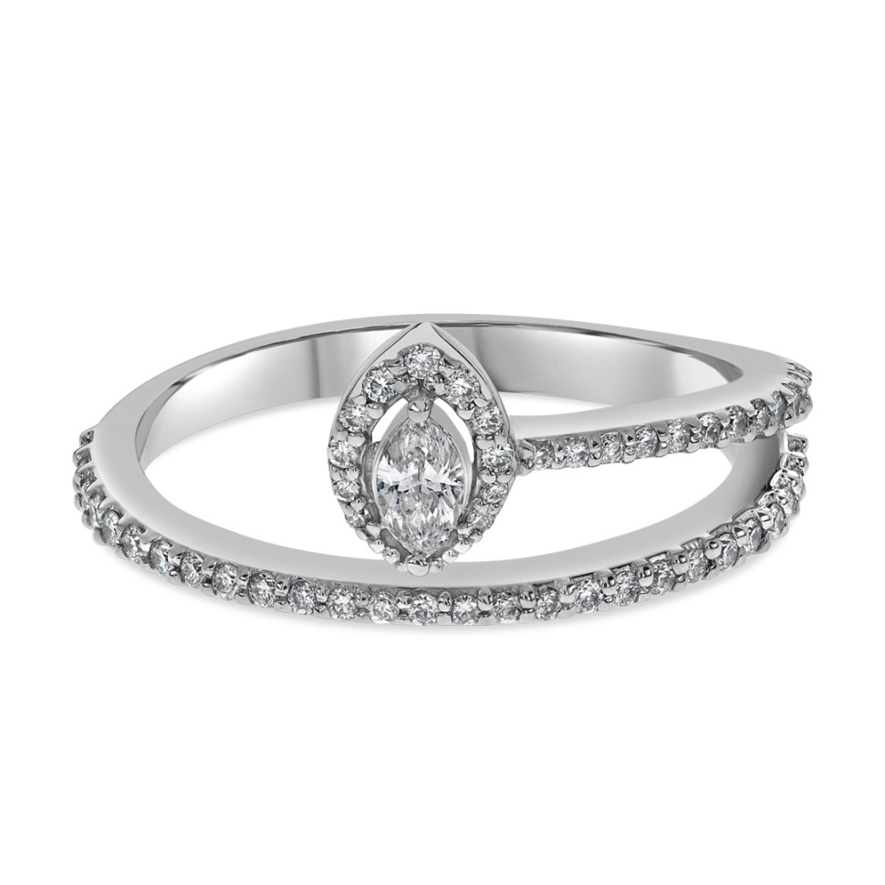 Кольцо из белого золота с бриллиантами (059514)