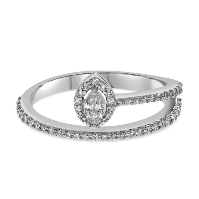 Кольцо из белого золота с бриллиантами (059514)