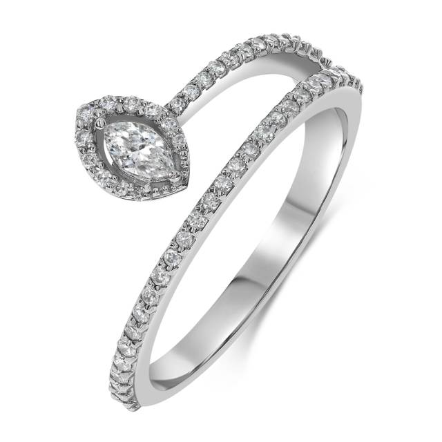 Кольцо из белого золота с бриллиантами (059514)