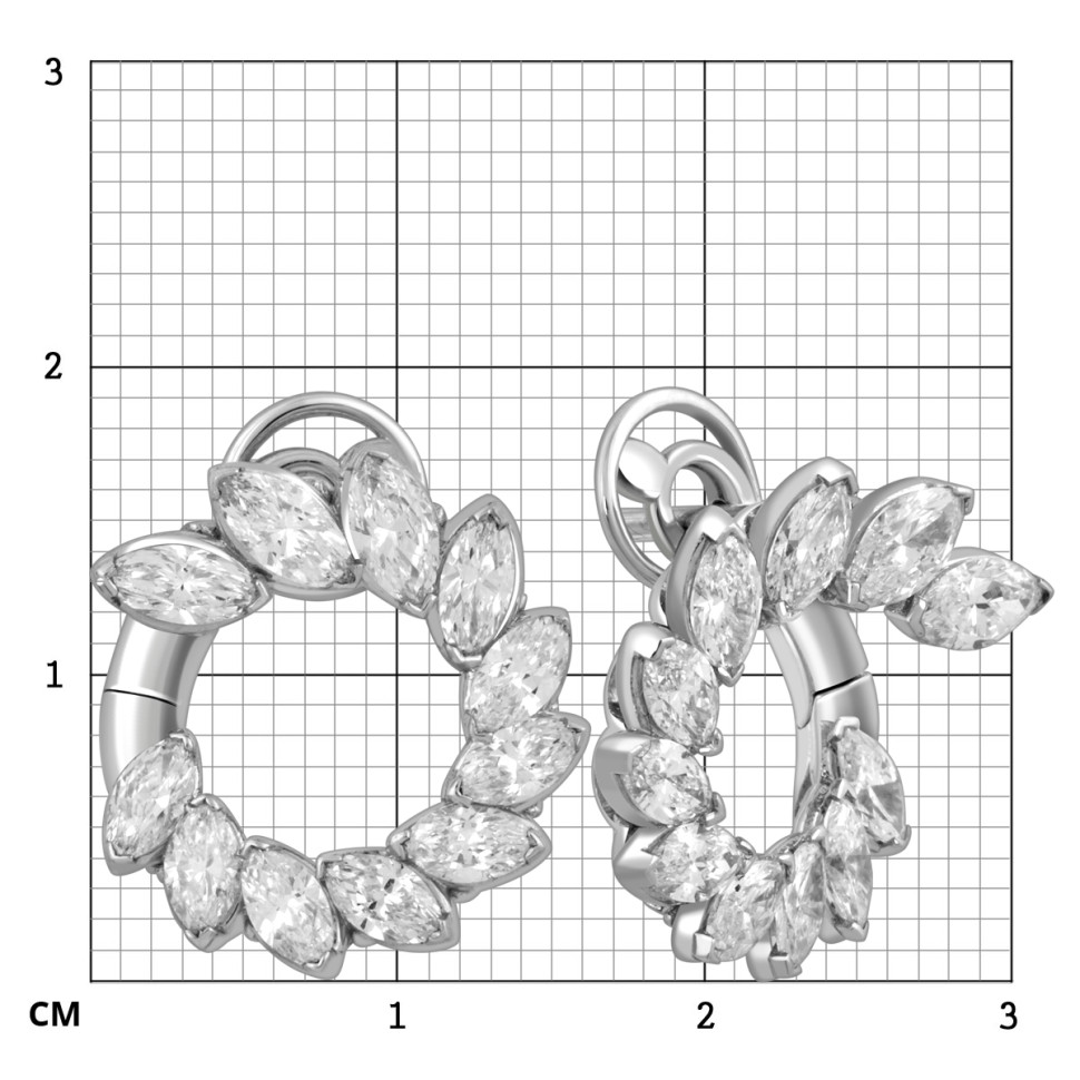 Серьги из белого золота с бриллиантами 