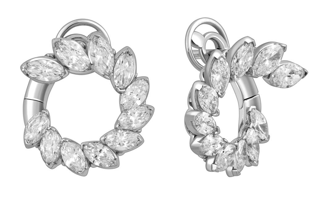 Серьги из белого золота с бриллиантами "Crivelli" (052507)