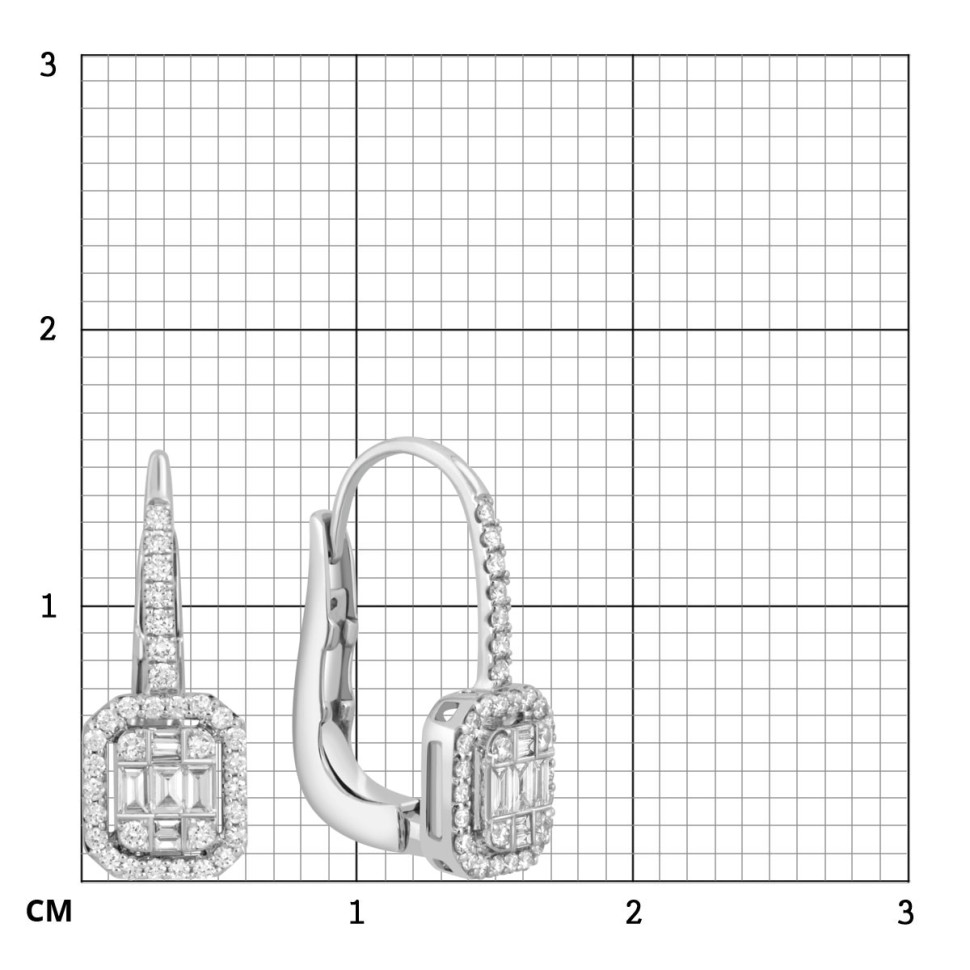 Серьги из белого золота с бриллиантами (049145)