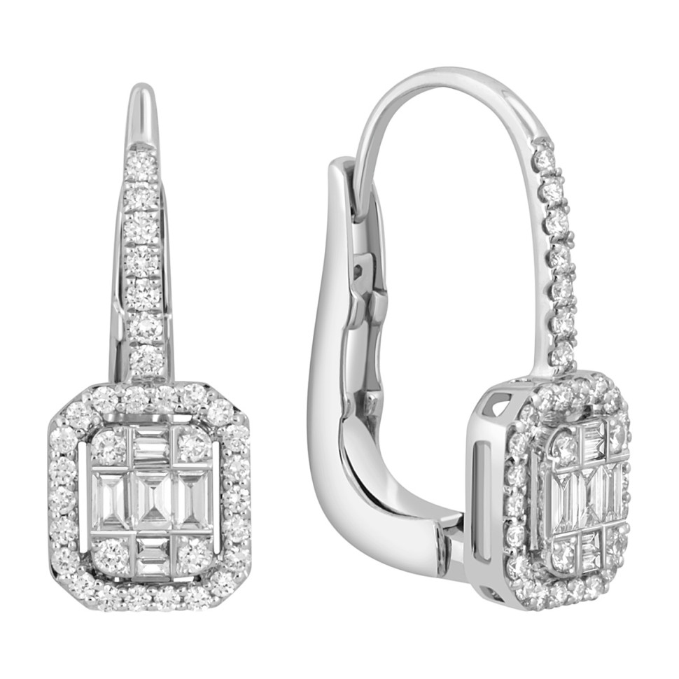 Серьги из белого золота с бриллиантами (049145)