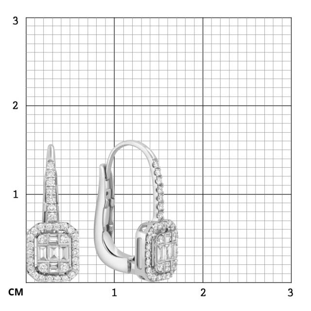 Серьги из белого золота с бриллиантами (049145)