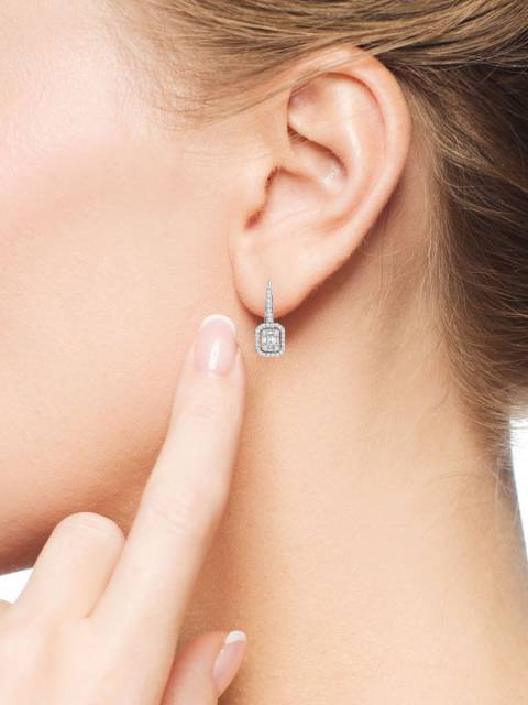 Серьги из белого золота с бриллиантами (049145)