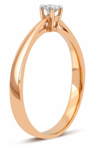 Помолвочное кольцо из красного золота с бриллиантом 16.5
