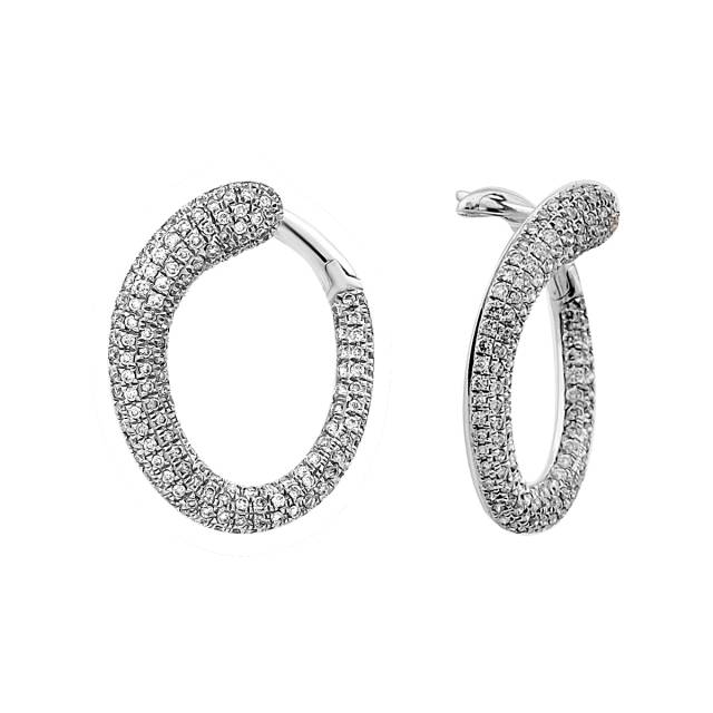 Серьги из белого золота с бриллиантами (011102)