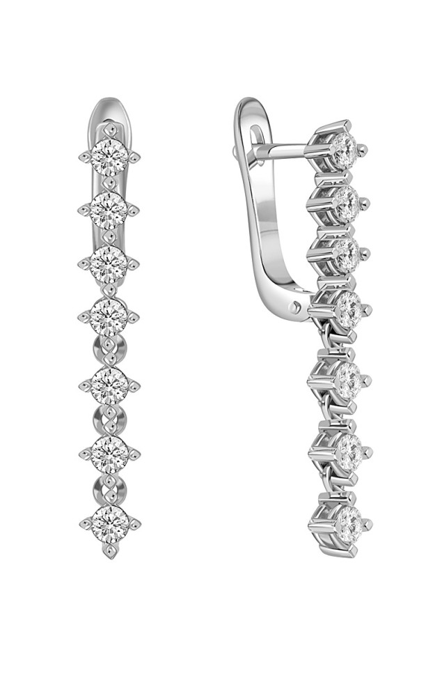 Серьги из белого золота с бриллиантами (051965)