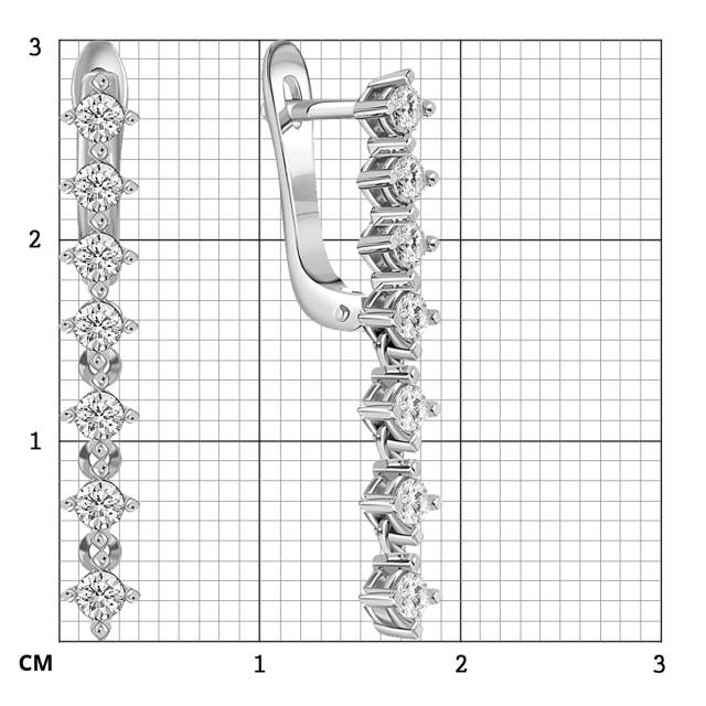 Серьги из белого золота с бриллиантами (051965)