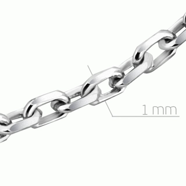Цепь из белого золота, плетение Якорное (047080)