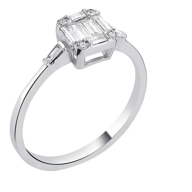 Кольцо из белого золота с бриллиантами (051583)