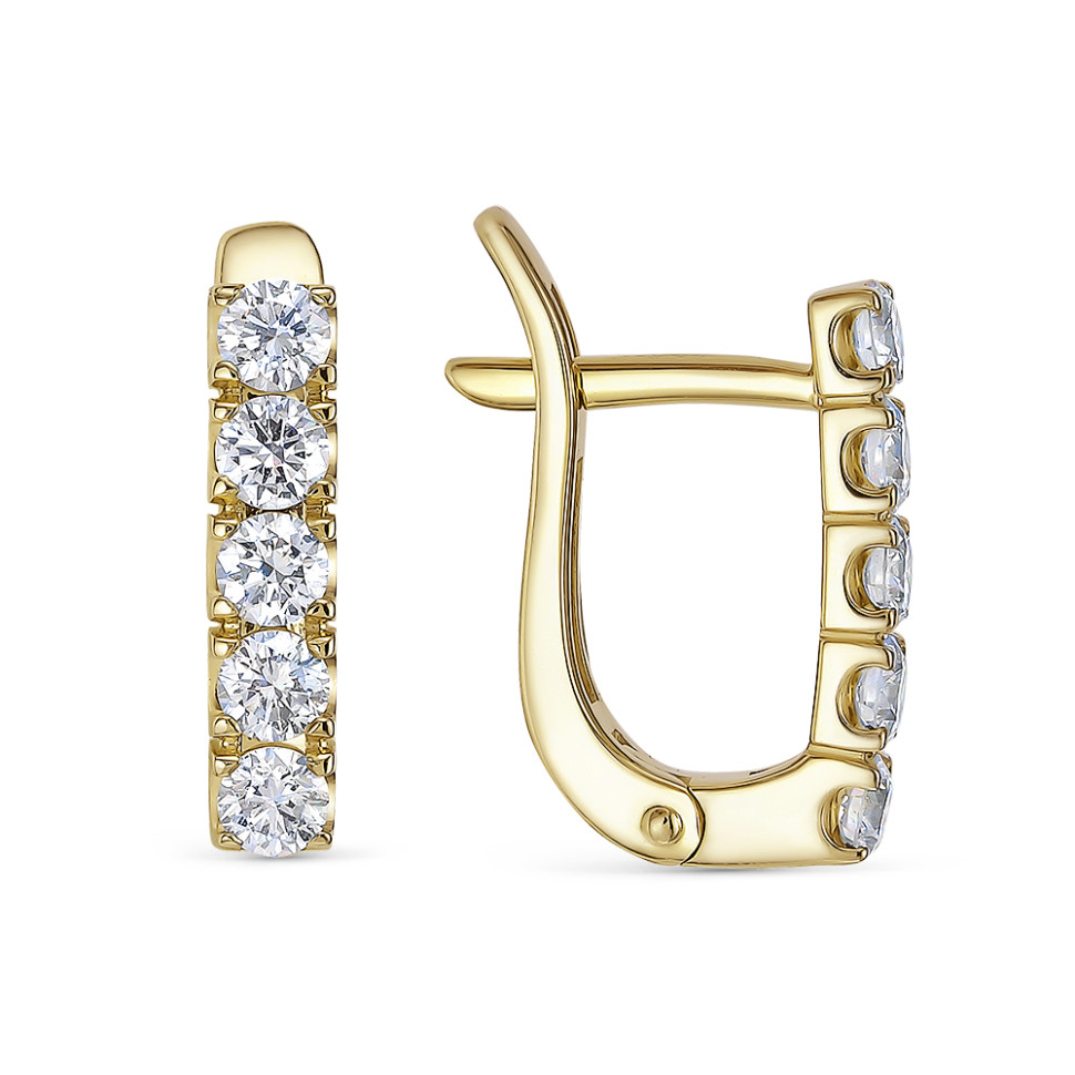 Серьги из жёлтого золота с бриллиантами (052824)