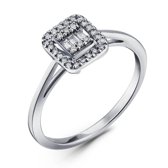 Кольцо из белого золота с бриллиантами (061702)