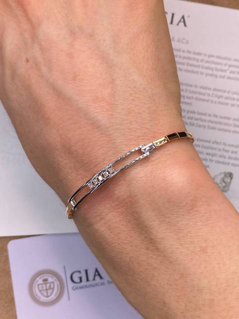 Браслет из красного золота с бриллиантами (051382)