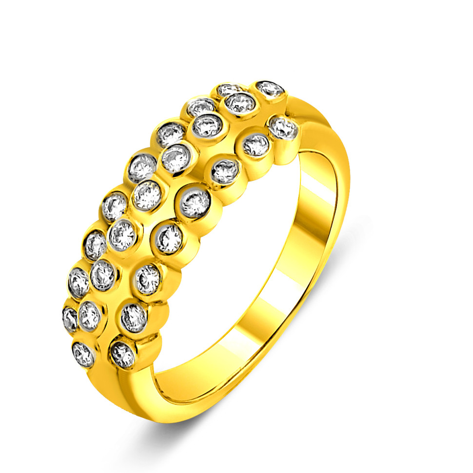 Кольцо из жёлтого золота с бриллиантами (021113)
