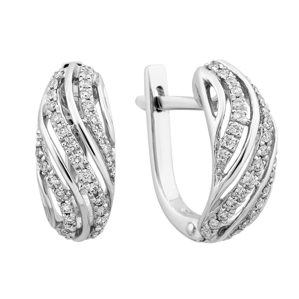 Серьги из белого золота с бриллиантами (015111)