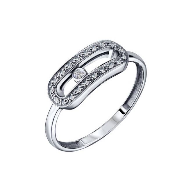 Кольцо из белого золота с бриллиантами (061034)