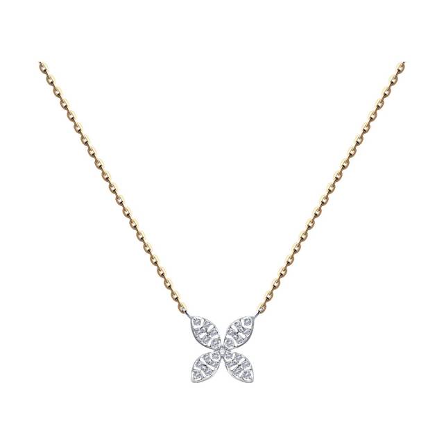 Колье из красного золота с бриллиантами (048684)