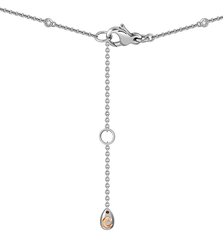 Колье из белого золота с бриллиантами и топазом 