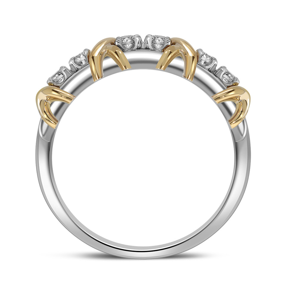 Кольцо из комбинированного золота с бриллиантами (049745)