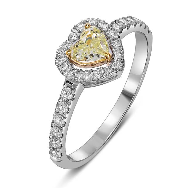 Помолвочное кольцо из белого золота с бриллиантами "Сердце" (059697)